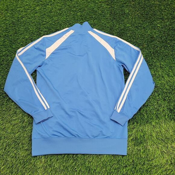 ADIDAS Track Jacket Small 19x27 Blue White Trim Trefoil - Picture 2 of 15